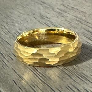 Men’s Textured Tungsten Gold Ring size 8.5